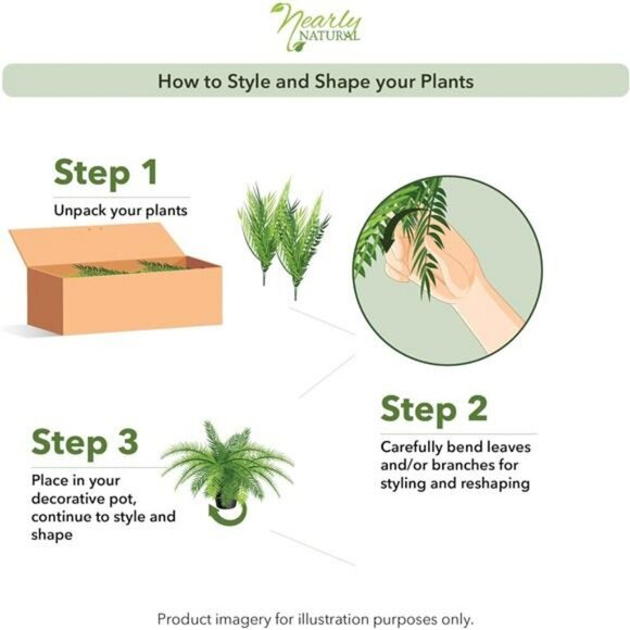 Set of 2 Large Hanging Fake Boston Ferns 48in Lush Greenery Home Decor - Picture 6 of 7